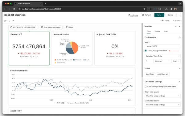 Screenshot from the Addepar dashboards case study